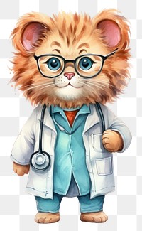 PNG Lion doctor glasses cute representation. AI generated Image by rawpixel.