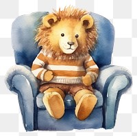 PNG Lion wear sweather armchair furniture toy. 