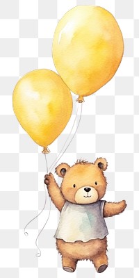 PNG Bear balloon cute toy. 