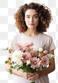 PNG Florist portrait holding flower. AI generated Image by rawpixel.