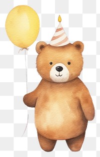 PNG Bear birthday balloon cartoon. 