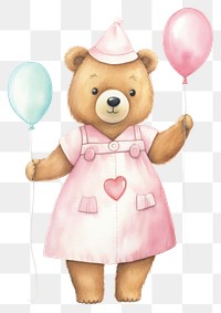 PNG Bear character beauty salon balloon cartoon cute. 