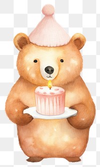 PNG Bear cake dessert cartoon. 