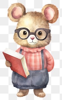 PNG Mouse wearing glasses cartoon cute toy. 