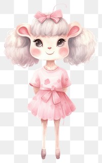 PNG Sheep character beauty salon cartoon doll cute. 