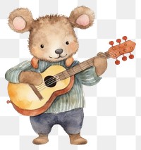 PNG Rat playing music cartoon guitar cute. 