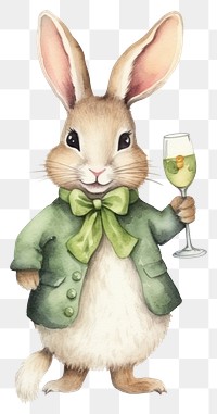 PNG Rabbit animal champagne holding. AI generated Image by rawpixel.