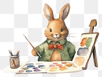 PNG Rabbit painter animal cartoon mammal. 