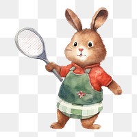 PNG Rabbit tennis cartoon mammal. 