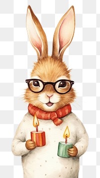 PNG Rabbit glasses animal cartoon. 