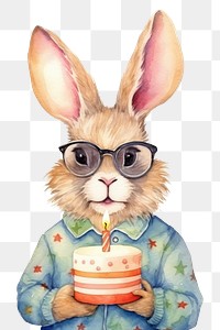 PNG Rabbit glasses animal cartoon. AI generated Image by rawpixel.