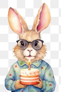 PNG Rabbit glasses animal cartoon. 