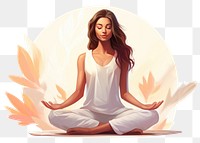 PNG  Woman meditating yoga adult woman. AI generated Image by rawpixel.