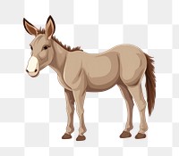 PNG Donkey animal standing cartoon. 