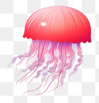 PNG Jellyfish red white background invertebrate. AI generated Image by rawpixel.