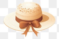 PNG Ribbon hat white background straw hat. 