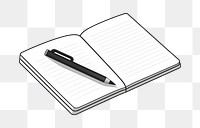 PNG A notepad pen paper diary. 