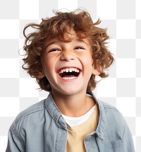 PNG  A young boy laughing smile happy. 