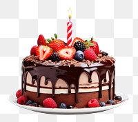 PNG Birthday cake strawberry dessert fruit. AI generated Image by rawpixel.