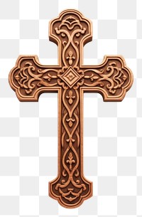 PNG  Cross crucifix symbol brown. AI generated Image by rawpixel.