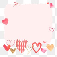 PNG Valentine's heart note element, transparent background