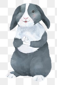 PNG rabbit watercolor element on transparent background