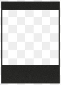 Black png instant film frame, transparent background