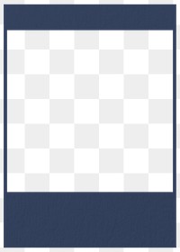 Navy blue png instant film frame, transparent background