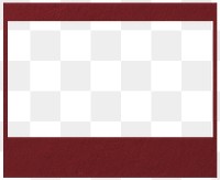 Dull red png instant film frame, transparent background