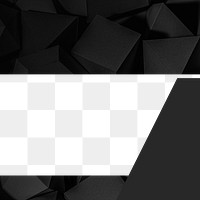 Black frame png abstract pattern, transparent background