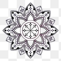PNG Mandala flower, Diwali festival element, transparent background