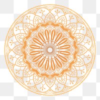 PNG Gold mandala flower, Diwali festival illustration, transparent background