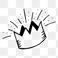 Crown doodle png sticker, object illustration, transparent background. Free public domain CC0 image.