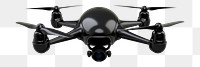 PNG A flying black drone helicopter aircraft airplane. 