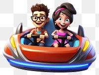 PNG Couples driving bumper cars vehicle cartoon white background. AI generated Image by rawpixel.