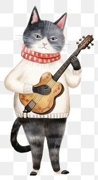 PNG Guitar mammal pet cat. AI generated Image by rawpixel.