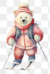 PNG Polar bear skiing footwear snow toy. 