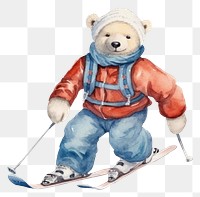 PNG Polar bear skiing recreation footwear sports. 