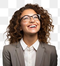 PNG Young happy business woman laughing glasses smile