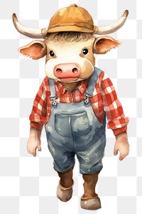 PNG Cute bull animal livestock cartoon. AI generated Image by rawpixel.