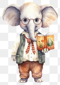 PNG A cute Elephant teacher animal cartoon  