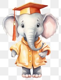 PNG A cute Elephant teacher animal graduation elephant. AI generated Image by rawpixel.