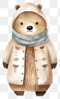 PNG Cute sloth cartoon winter toy. 