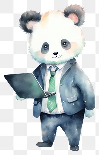 PNG Cartoon panda cute suit. AI generated Image by rawpixel.