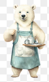 PNG Polar bear fishing mammal apron cute. 