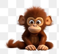 PNG Monkey orangutan wildlife cartoon. 