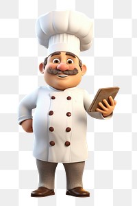 PNG Chef cartoon white background technology. AI generated Image by rawpixel.