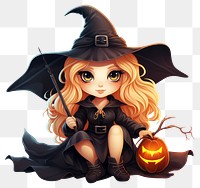PNG  Witch halloween anthropomorphic jack-o'-lantern. AI generated Image by rawpixel.