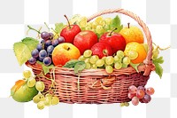 PNG Fruit basket grapes plant food. AI generated Image by rawpixel.