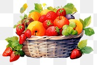 PNG Fruit basket strawberry plant food. AI generated Image by rawpixel.